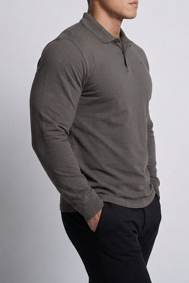 Polo Button-Up Longsleeve - Cool Olive