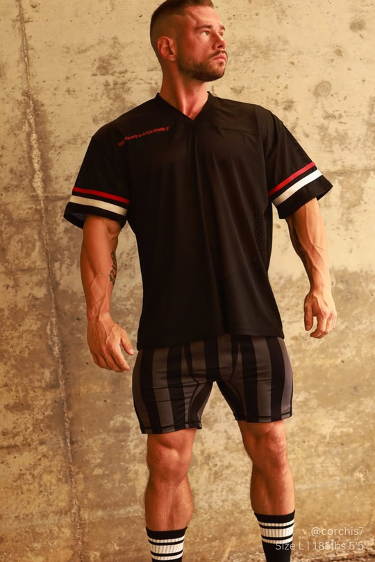 Retro Bodybuilding Shorts - Black & Gray