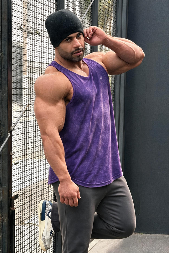 Fast-Dry Bodybuilding Workout Stringer - Dusted Violet