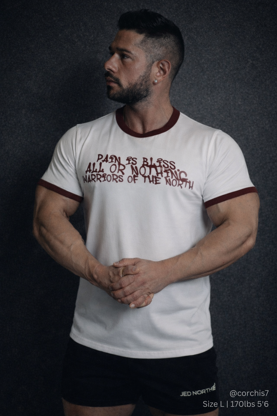 Muscle-Fit Ringer Tee - White w/ Red Trim