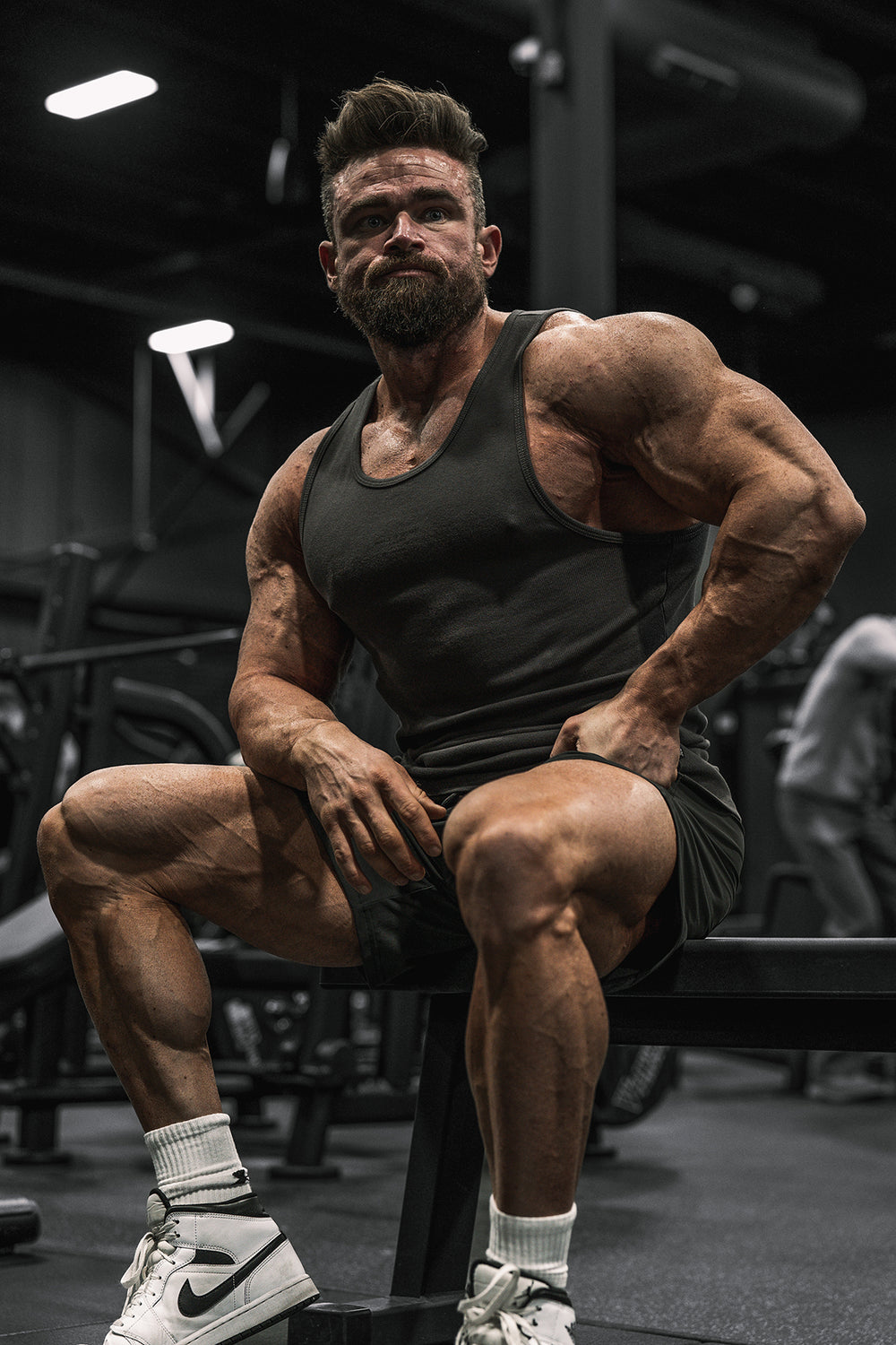 Ribbed Muscle Tank Top - Dark Gray