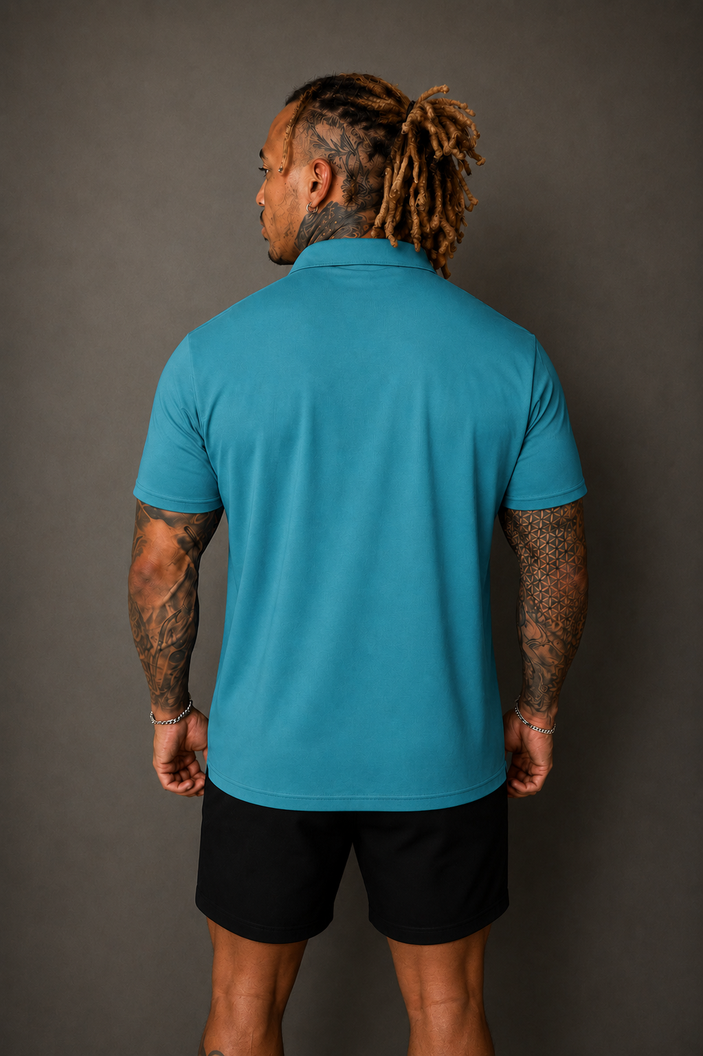 Premium Stretch Button-Up Shirt - Light Teal