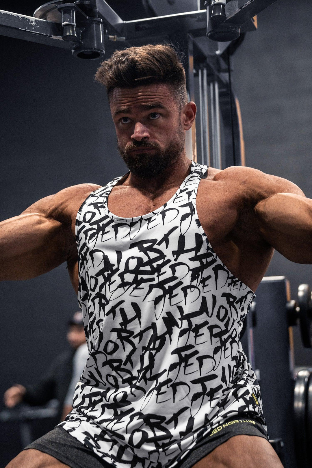 Graphic Muscle Stringer - Chaotic White - Jed North