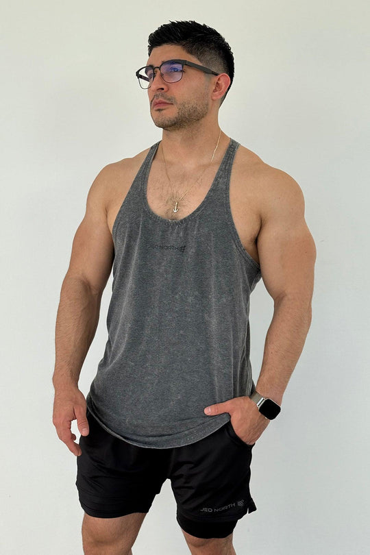 Classic Vintage Washed Racerback Stringer - Heather Gray