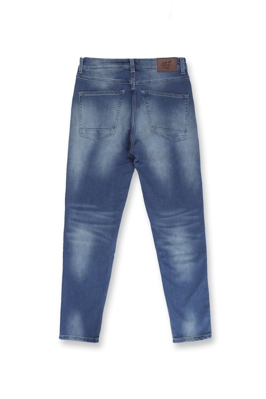 Men's Premium Fitted Stretchy Jeans - Faded Dark Blue