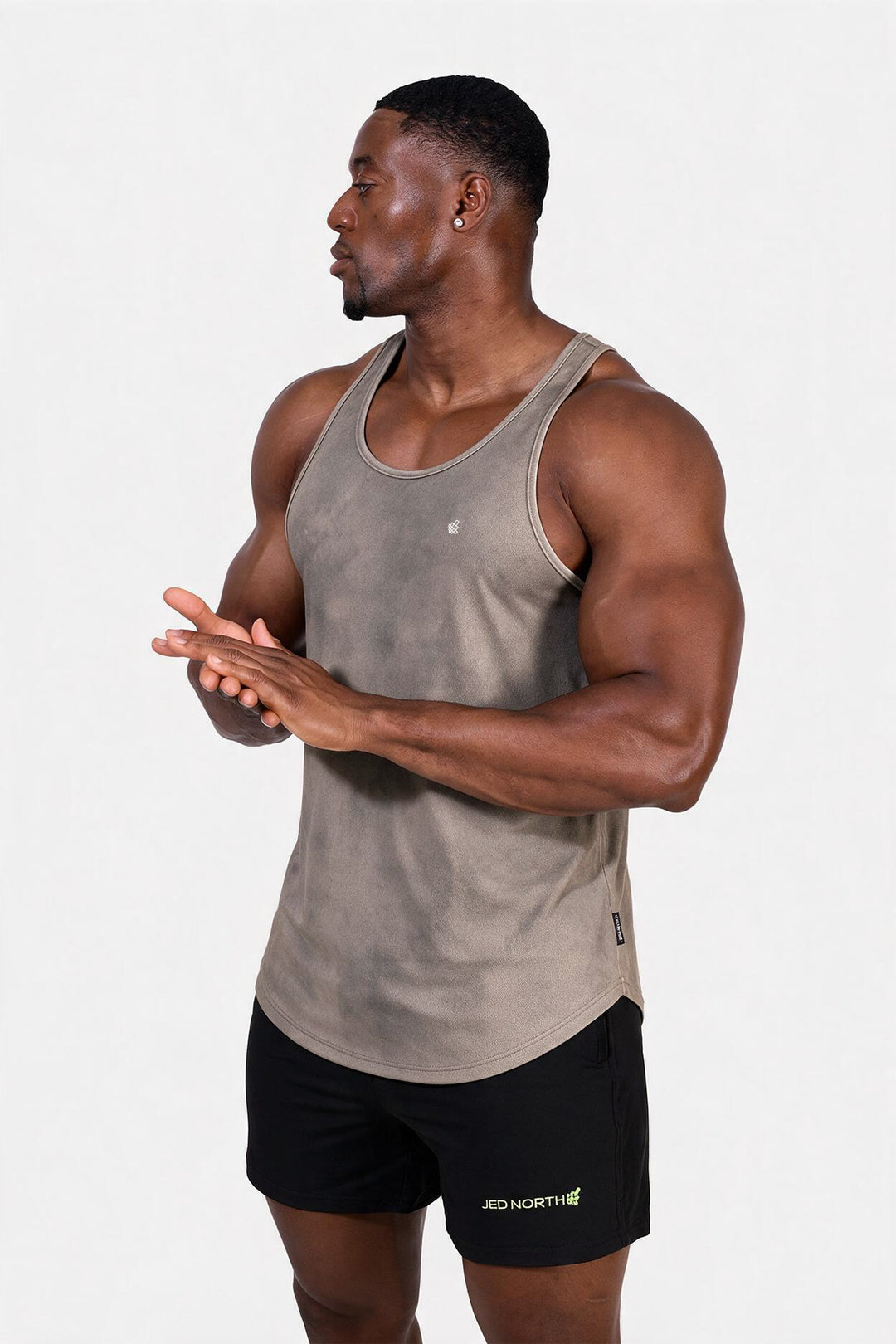 Fast-Dry Bodybuilding Workout Stringer - Dusted Khaki