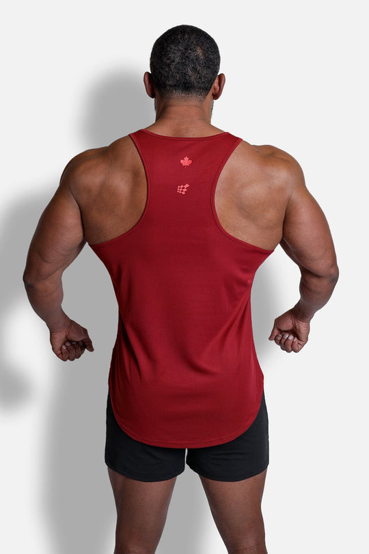 Fast-Dry Bodybuilding Workout Stringer - Maroon w/ Canada Logo