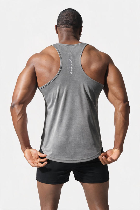 Fast-Dry Bodybuilding Workout Stringer - Dusted Silver