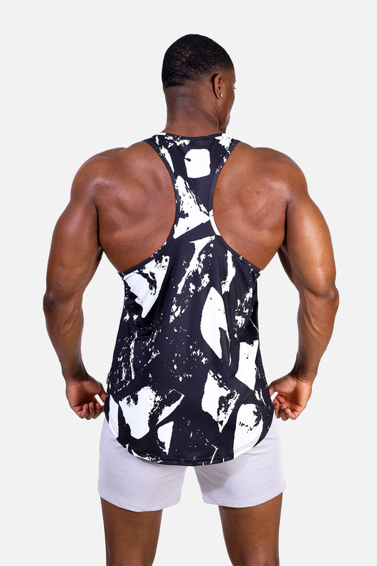 Graphic Muscle Stringer - Abstract Black