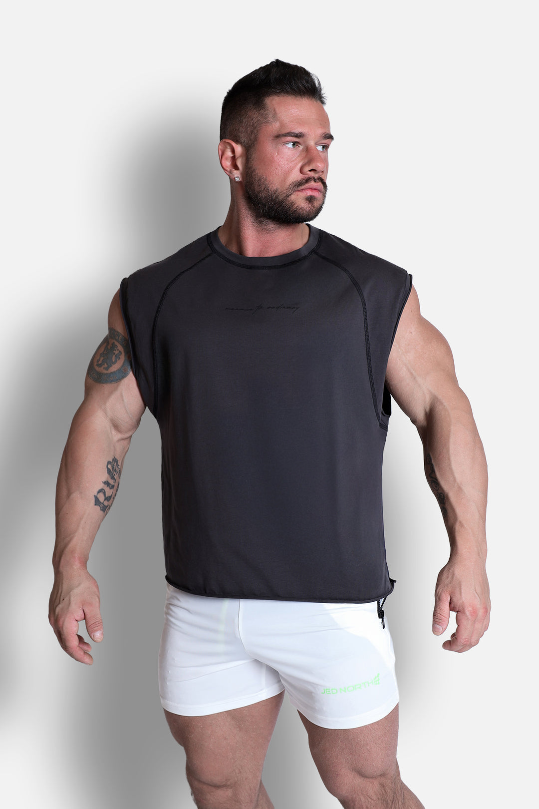 Raglan Sleeveless Tank Top - Dark Gray