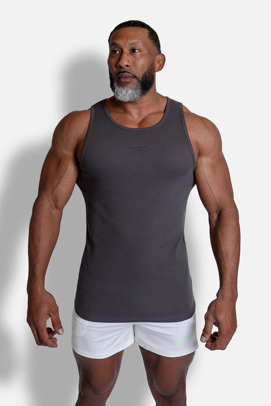 Ribbed Muscle Tank Top - Dark Gray