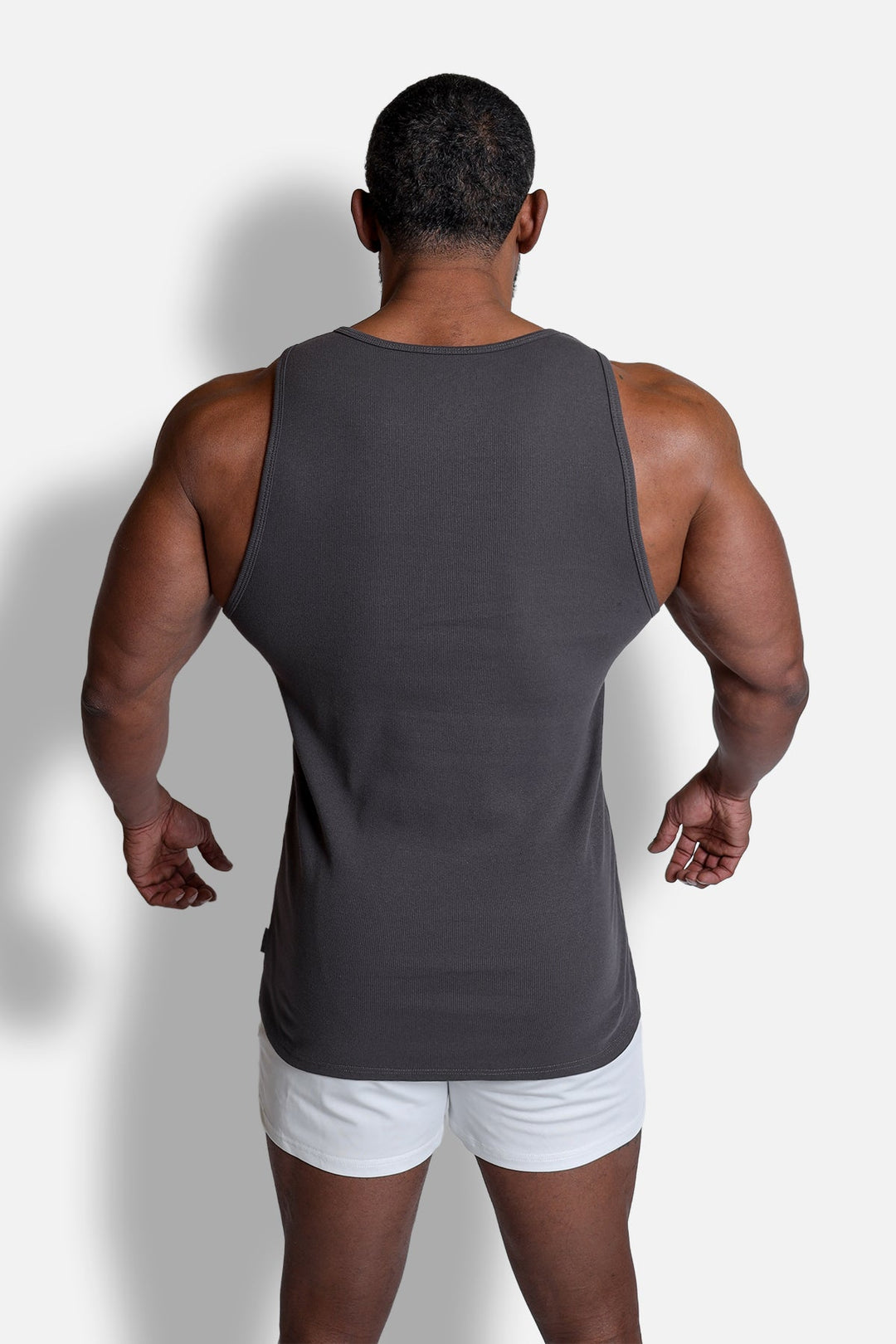 Ribbed Muscle Tank Top - Dark Gray