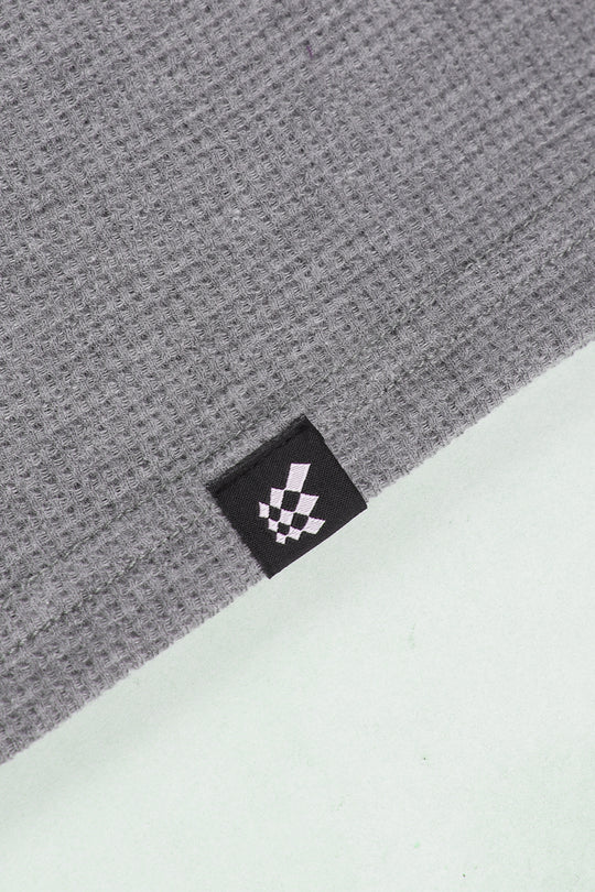 Waffle Henley T-Shirt - Light Gray