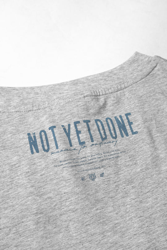 Oversized Raw-Cut Cropped Tee - Heather Gray