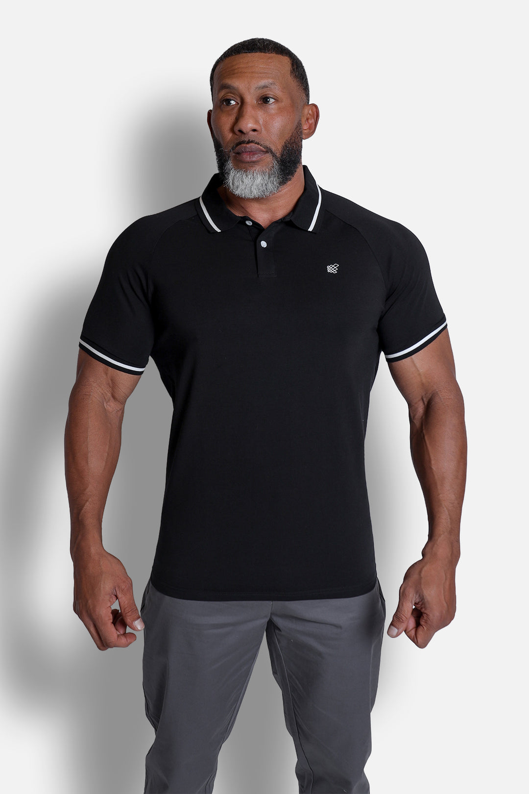Banded Muscle-Fit Polo T-Shirt - Black