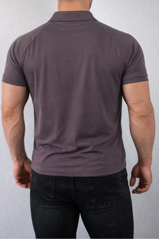 Muscle Fit All-Day Polo T-Shirt - Steel Gray