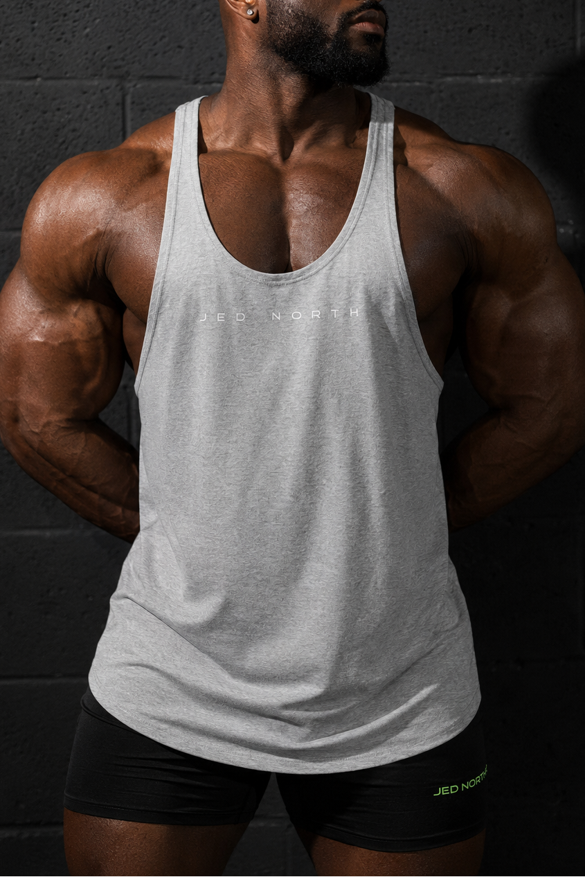 Classic Bodybuilding Racerback Stringer - Light Gray