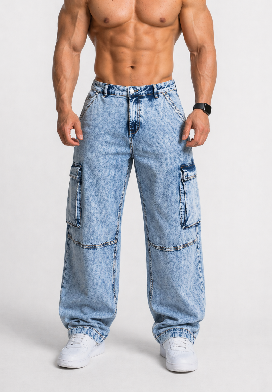 Men's Vintage Loose-Fit Jeans - Washed Navy