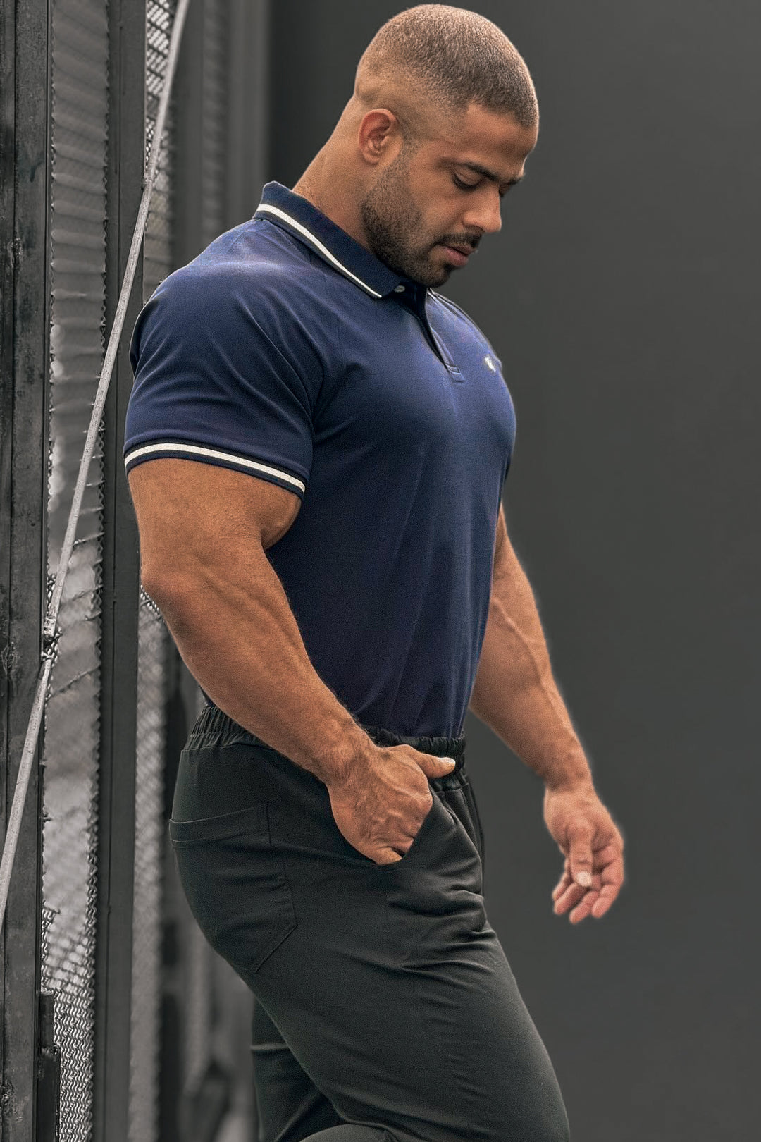 Banded Muscle-Fit Polo T-Shirt - Navy