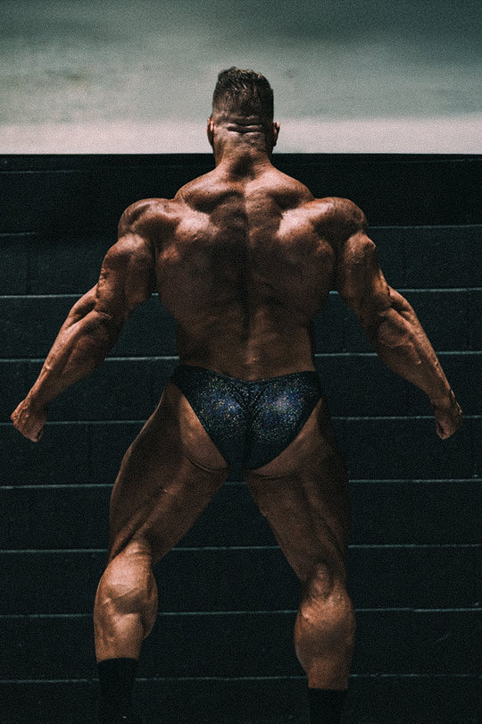 Men's Bodybuilding Posing Trunks - Metallic Black