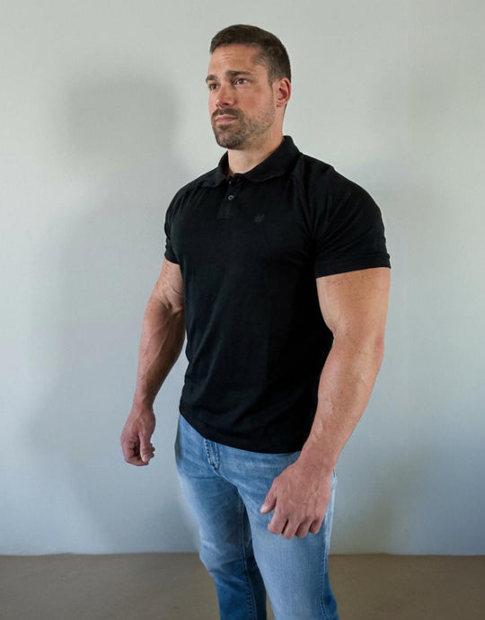 Muscle Fit All-Day Polo T-Shirt - Onyx Black