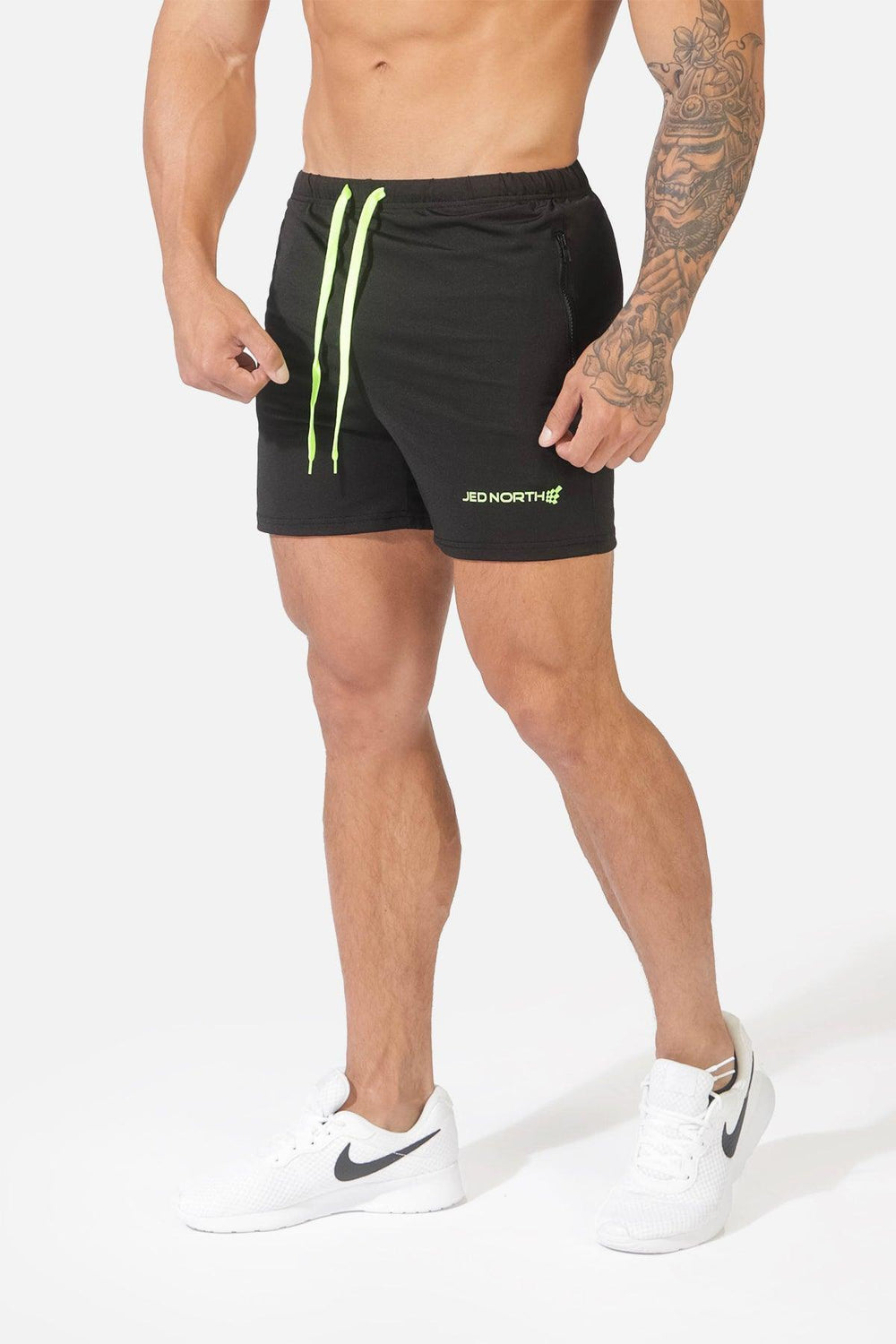 Agile Bodybuilding 4'' Shorts w Zipper Pockets - Black - Jed North
